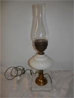 One-White Milk Glass Center Lamp