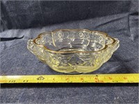 Glass Handled Bowl with Gold Accent