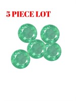 Genuine 2mm Round Faceted Emerald 5 Pc
