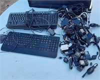 Assorted Adaptors and keyboards Chargers
