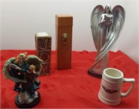 Assorted Items:   Figurine,  Cup,  Candle