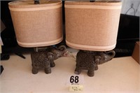 Pair of Elephant Lamps with Shades (R1)