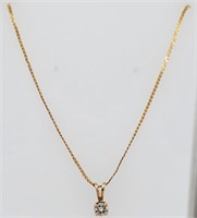 14 Kt. Gold & Diamond Pendant Necklace
