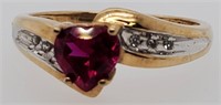 10 Kt. Gold Ruby & Diamond Ring