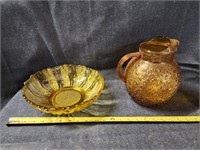Anchor Hocking Lido Milano Honey Gold, amber bowl
