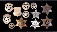 Lot of 12 Reproduction Sheriff / Marshall Badges