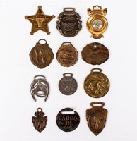 Lot of Pocket Watch Fob Medals