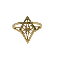 14k Gold Vintage Diamond Filigree Ring