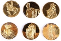 24K ELECTROPLATE OVER STERLING STATUE ART COINS