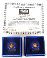 24K GOLD MINI 1/100  OZ ST GAUDENS $20 EAGLE COINS