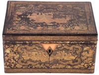 ANTIQUE MELVIN SMITH ASIAN LACQUER JEWELRY BOX