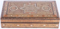 ANTIQUE ORNATE HAND-INLAID WOODEN BOX
