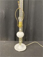 Vintage White Hobnail Table Lamp