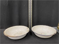 Pair of Vintage Enamelware Bowls