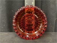 Vintage Fenton Ruby Red Glass Ash Tray