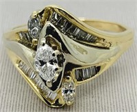 14KT YELLOW GOLD .80CTS DIA. RING FEATURES