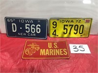 '65 & '72, Marines License plates