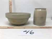 Stoneware Bowl and jug