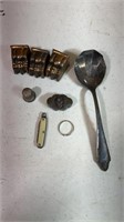 Ring, Pocket Knife, Brass Caps for Furniture,