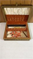 Wooden Jewelry Box Vintage with Lock