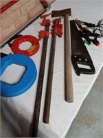 Bow Saw, Drain Snakes and Pipe Clamps