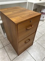 Teak Wood Two Drawer Wood Filing Cabinet