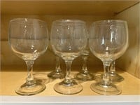 Lot of 6 Clear Wine Glasses