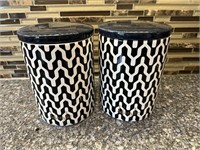 Pair of Dabney Lee Ceramic Pet Jar Canisters