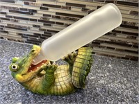 Gator Wine Bottle Holder w/ Bottle