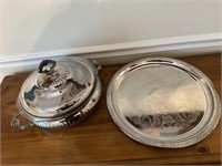 Kent Silversmiths Covered Serving Bowl & Tray