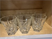 Lot of 6 Gorham Crystal Double Old Fashion Glasses