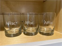 Lot of 3 Aflac Whiskey Glasses
