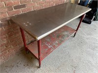 Stainless Steel Top Rectangular Prep Table