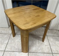 Wood Butcher Block Style End Table