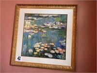Large Framed Monet Print Signed (DR)