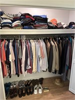 Large Misc Men's Clothes, Shoes & Hats Closet Lot