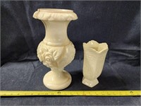 Marble lamp base and vase