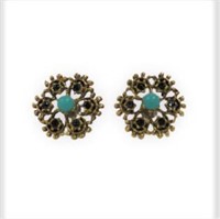 Boho Style Turquoise Onyx Post Earrings
