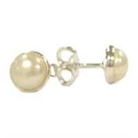 Natural .84ct Pearl Bezel Set Stud Earrings