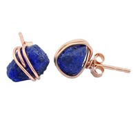 Rose Gold-pl Natural 7.92ct Sapphire Earrings