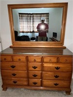 Large Oak Dresser with Mirror