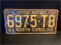 1961 North Carolina License Plate