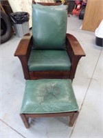 LEATHER AND WOOD CHAIR