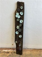 Reclaimed Wood and Ceramic Art Piece