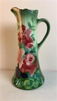 Victorian Rose ceramic pitcher- 14.5"h