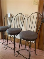 3 metal swivel bar stools