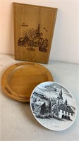 German souvenir plate, wood carving, charger