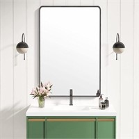 Modern 22"x30" Black Bathroom Mirror