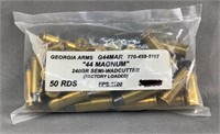 (50) Rnds Georgia Arms Semi-Wadcutter 44 Remington