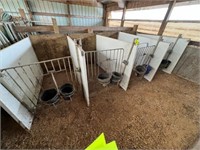 Set of 4 Norbco Calf Hutches w/Rubber Pails